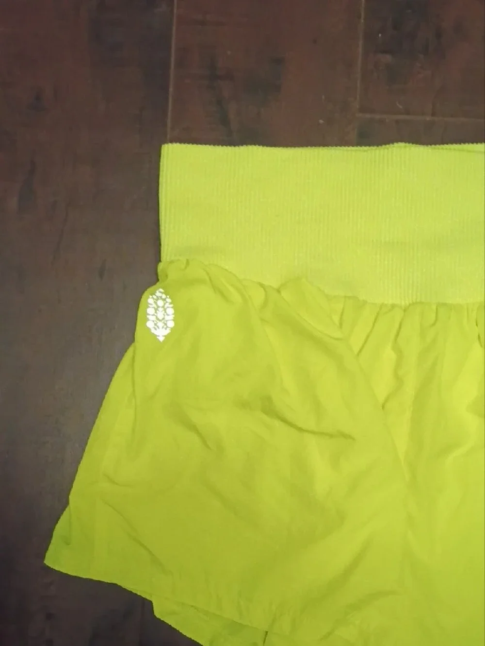 Free People Neon Yellow High-Waist Active Shorts